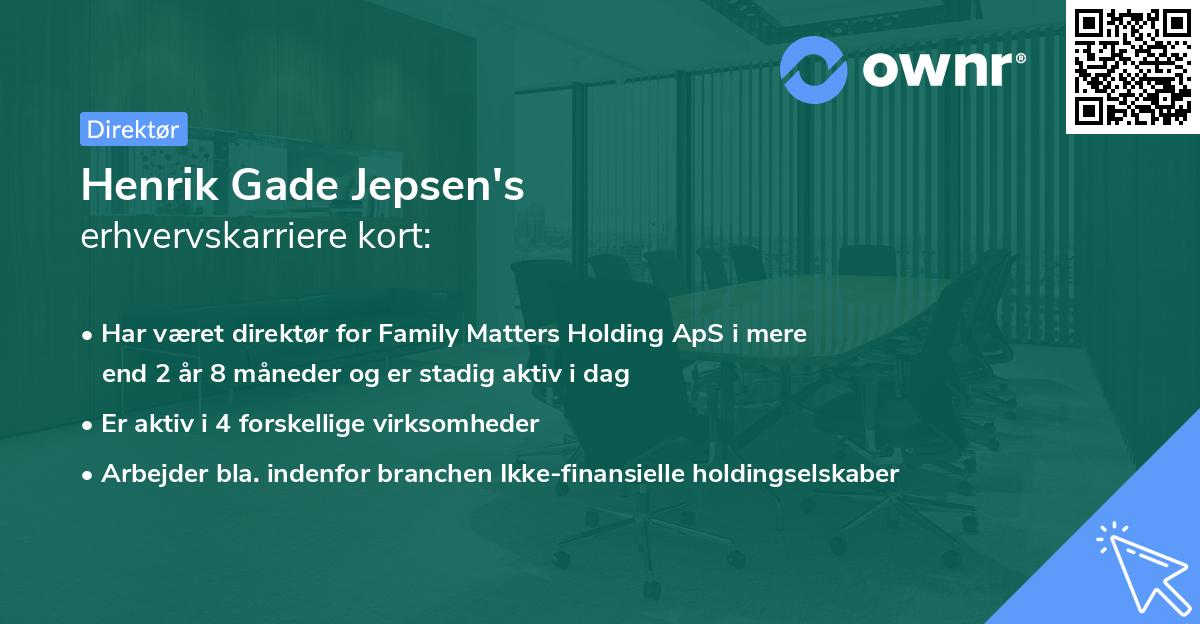 Henrik Gade Jepsen's erhvervskarriere kort