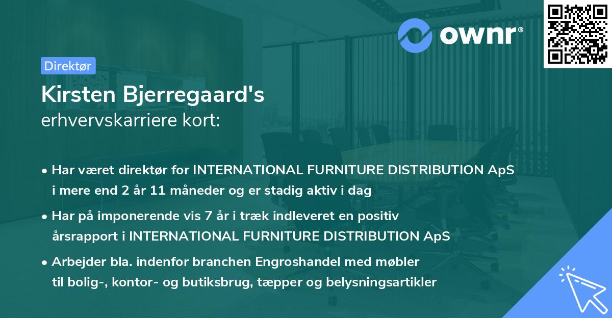 Kirsten Bjerregaard's erhvervskarriere kort
