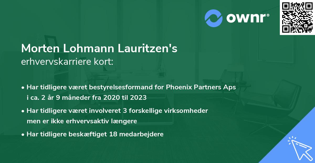Morten Lohmann Lauritzen's erhvervskarriere kort