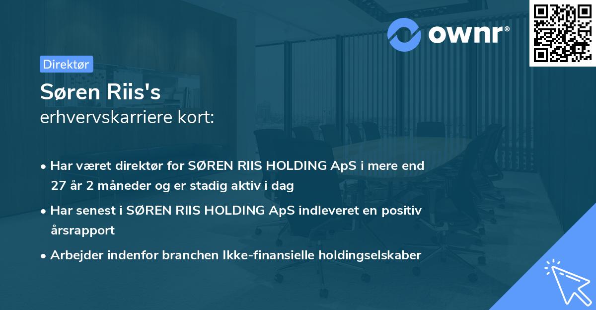 Søren Riis's erhvervskarriere kort