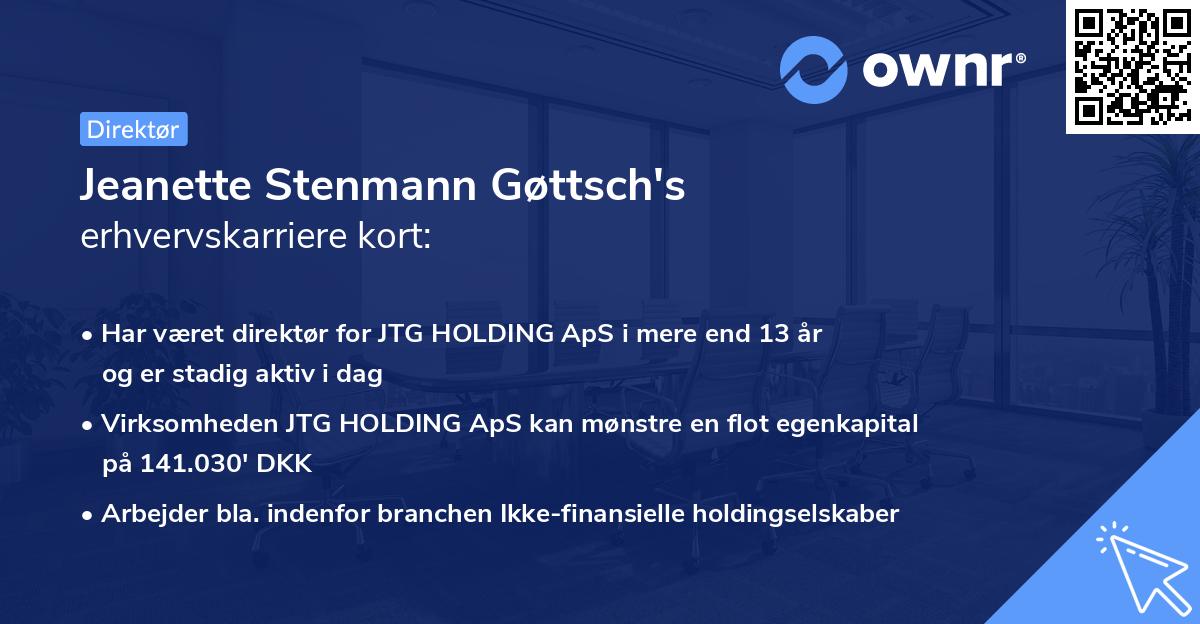 Jeanette Stenmann Gøttsch's erhvervskarriere kort