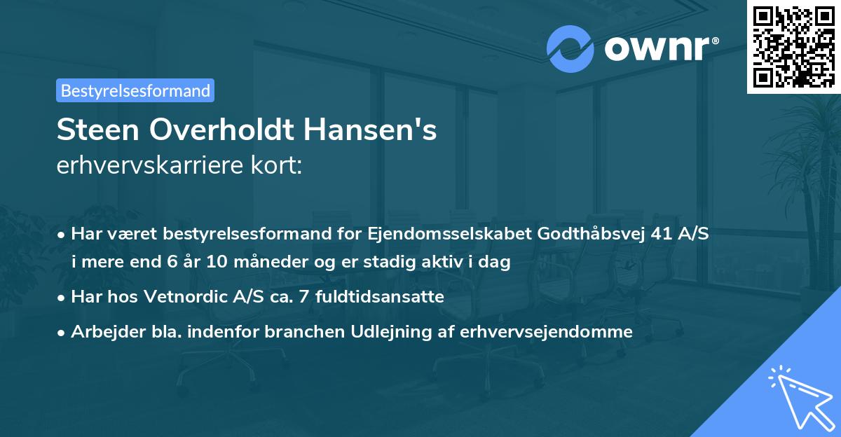 Steen Overholdt Hansen's erhvervskarriere kort