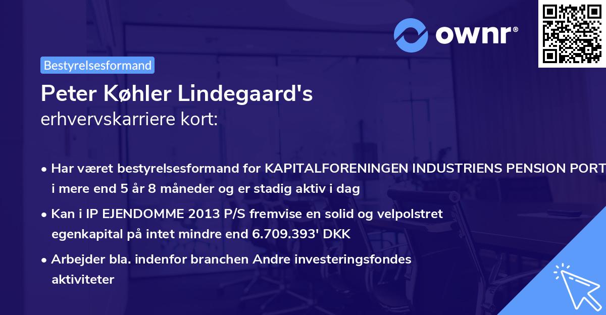 Peter Køhler Lindegaard's erhvervskarriere kort
