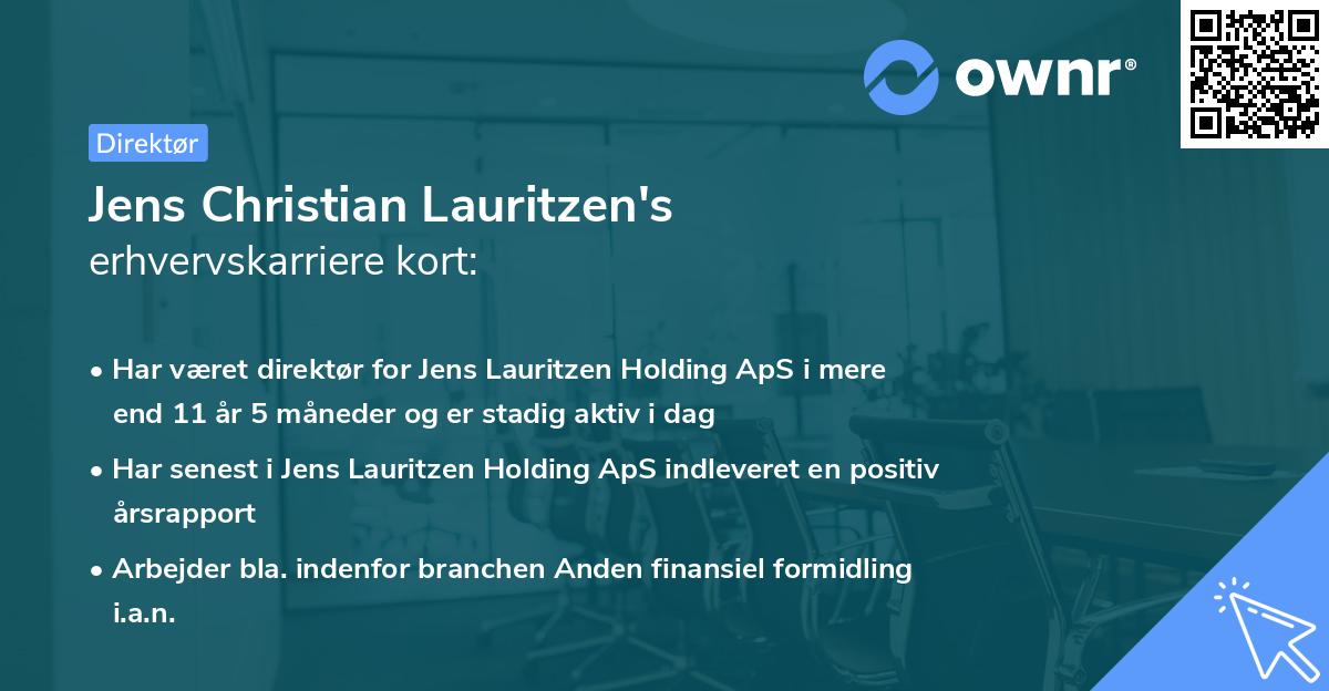 Jens Christian Lauritzen's erhvervskarriere kort