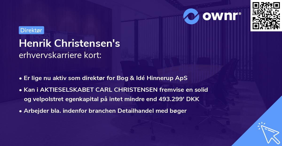 Henrik Christensen's erhvervskarriere kort