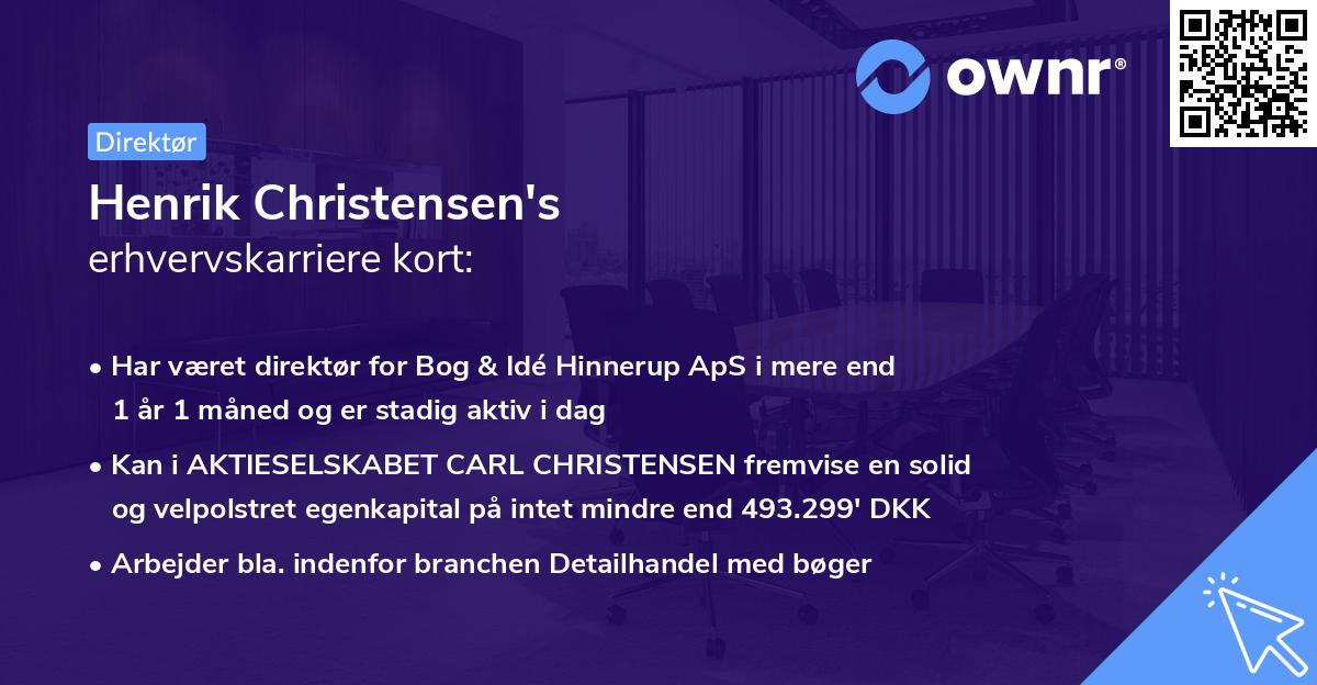Henrik Christensen's erhvervskarriere kort