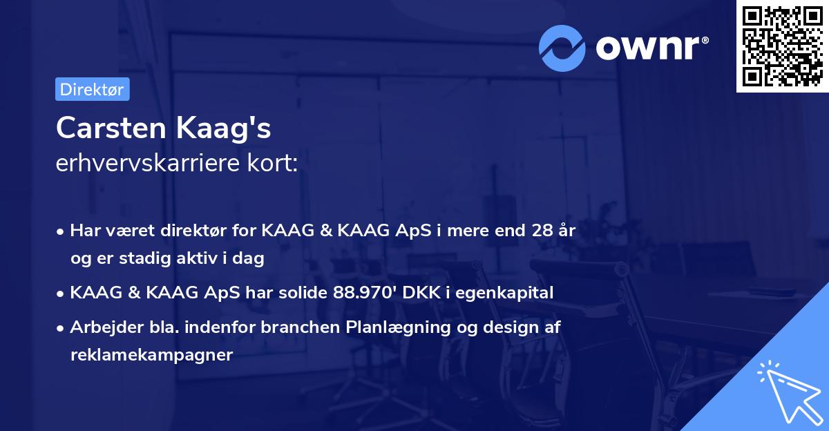 Carsten Kaag's erhvervskarriere kort