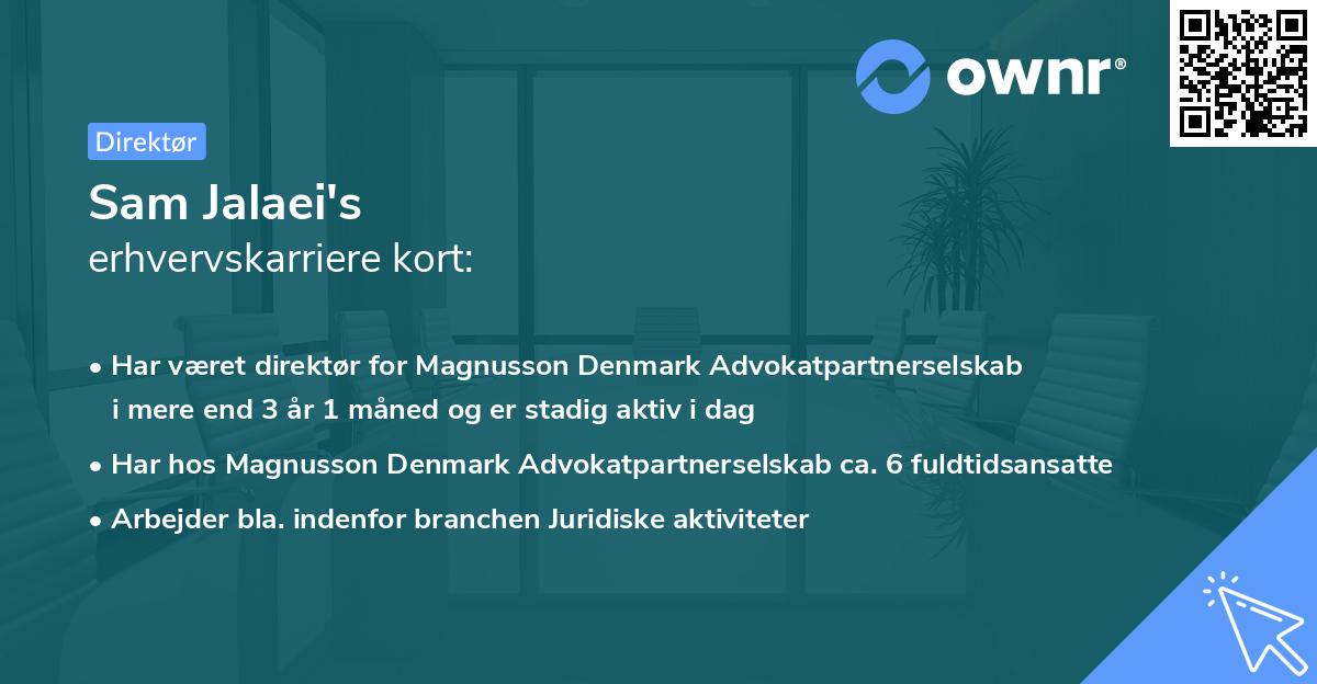 Sam Jalaei's erhvervskarriere kort