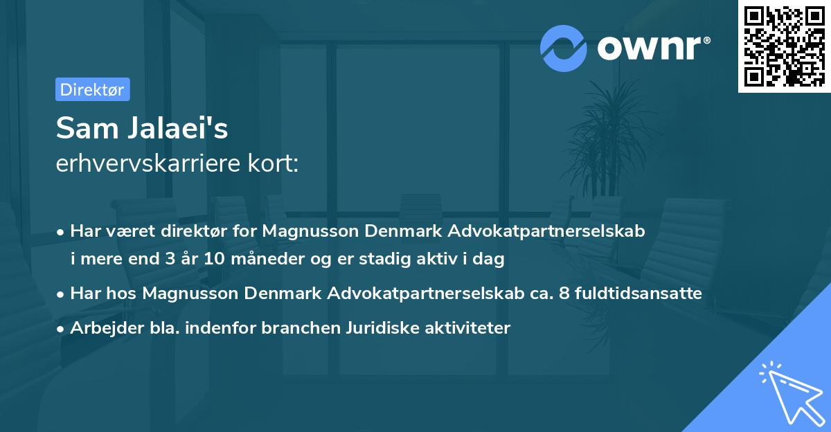 Sam Jalaei's erhvervskarriere kort