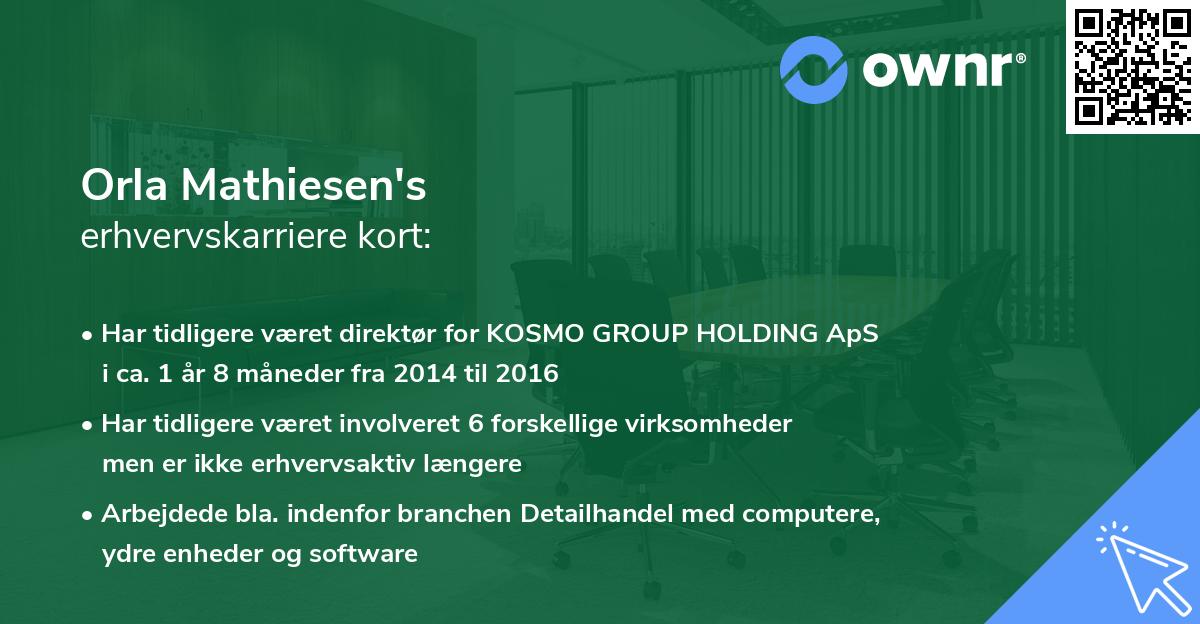 Orla Mathiesen's erhvervskarriere kort