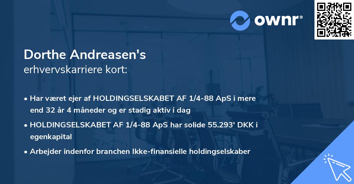 Dorthe Andreasen's erhvervskarriere kort