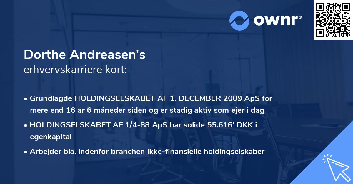 Dorthe Andreasen's erhvervskarriere kort