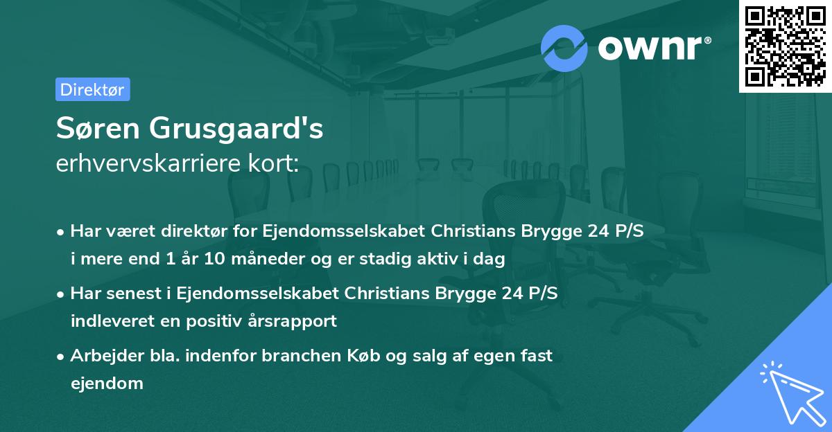 Søren Grusgaard's erhvervskarriere kort