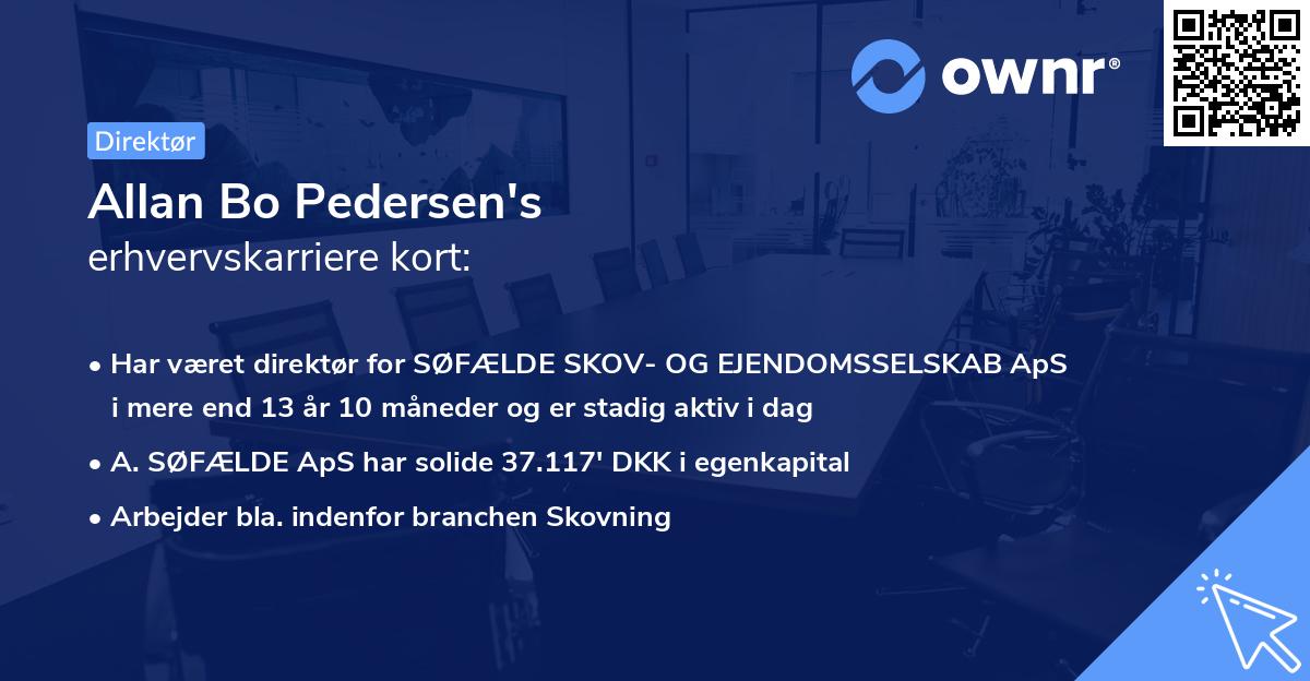 Allan Bo Pedersen's erhvervskarriere kort