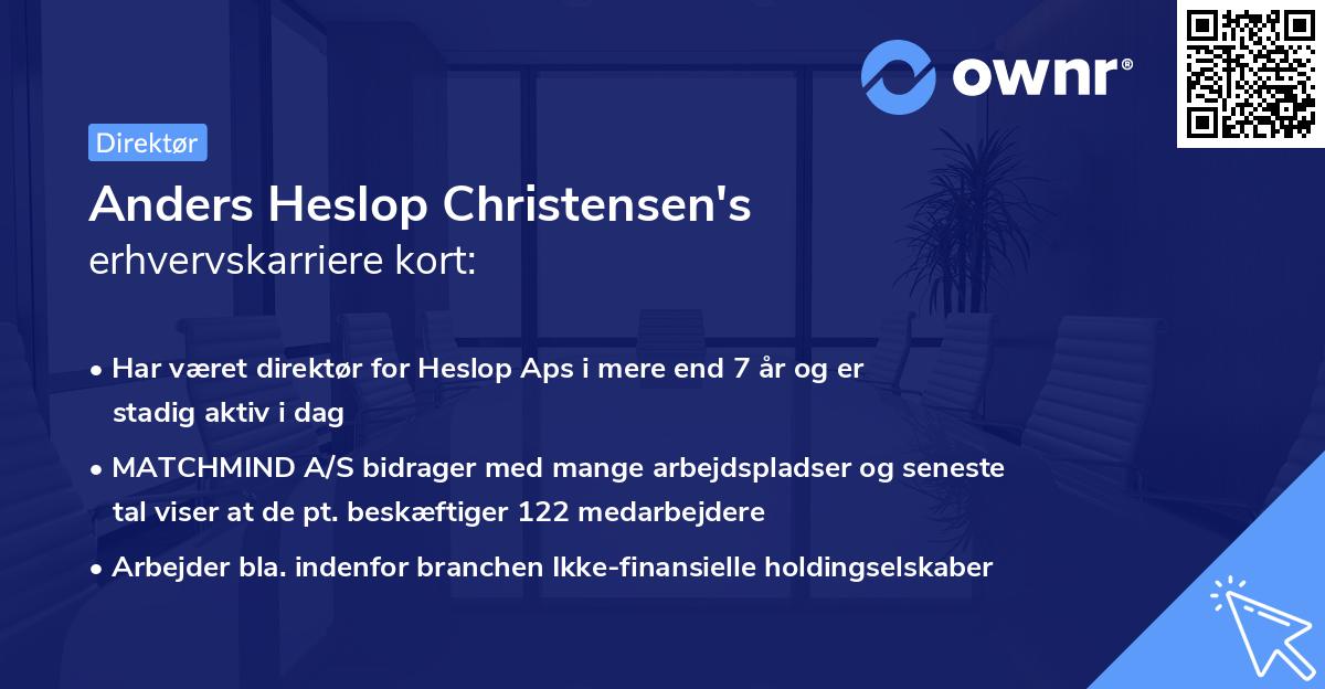Anders Heslop Christensen's erhvervskarriere kort