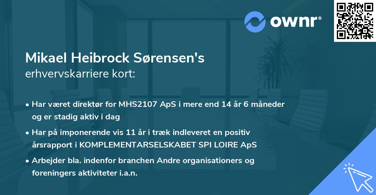 Mikael Heibrock Sørensen's erhvervskarriere kort