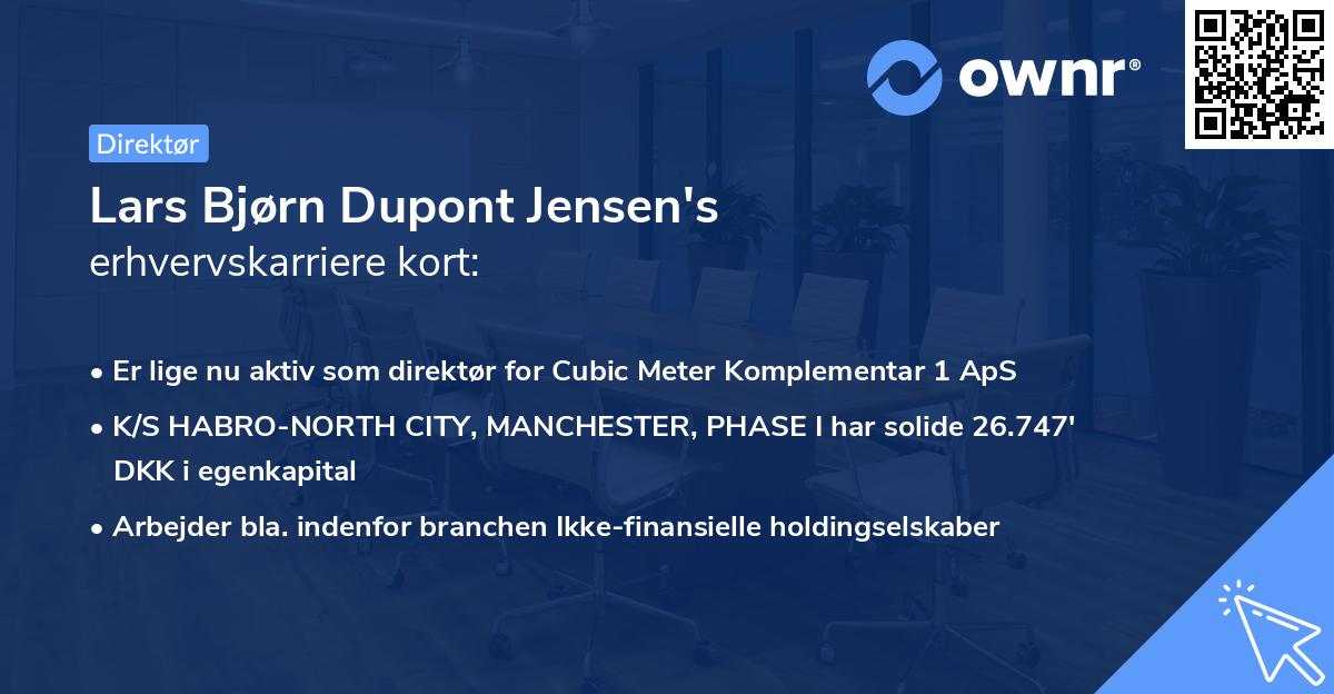 Lars Bjørn Dupont Jensen's erhvervskarriere kort
