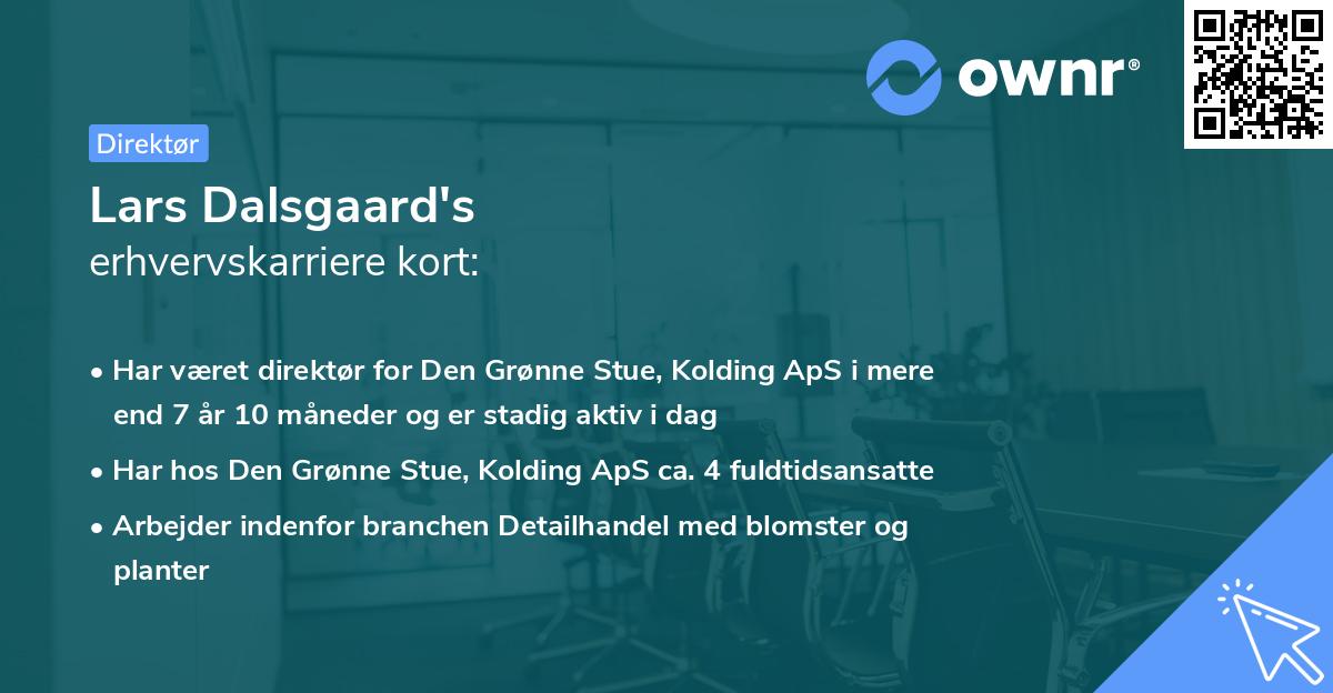 Lars Dalsgaard's erhvervskarriere kort