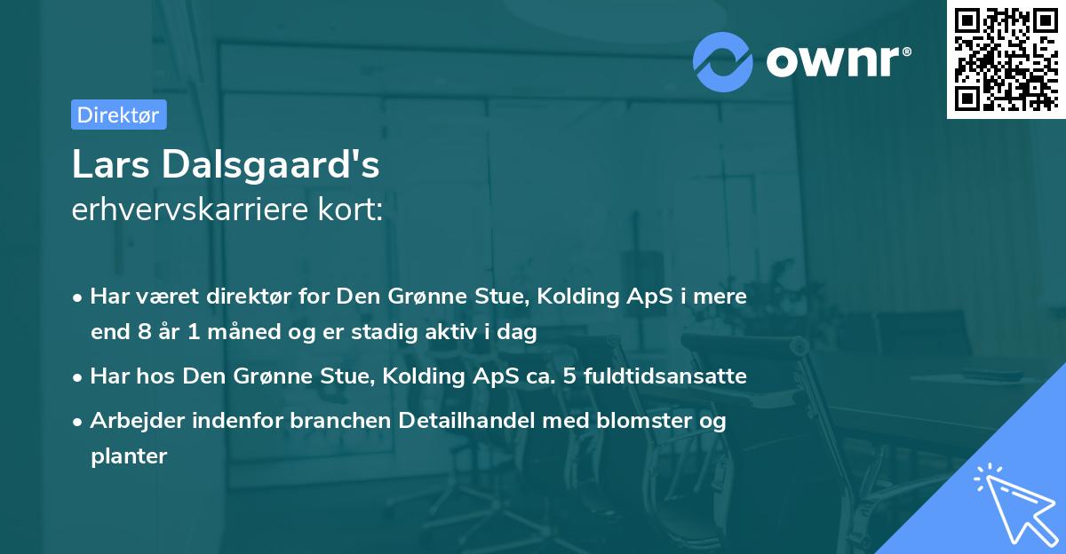 Lars Dalsgaard's erhvervskarriere kort