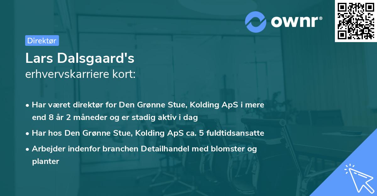 Lars Dalsgaard's erhvervskarriere kort