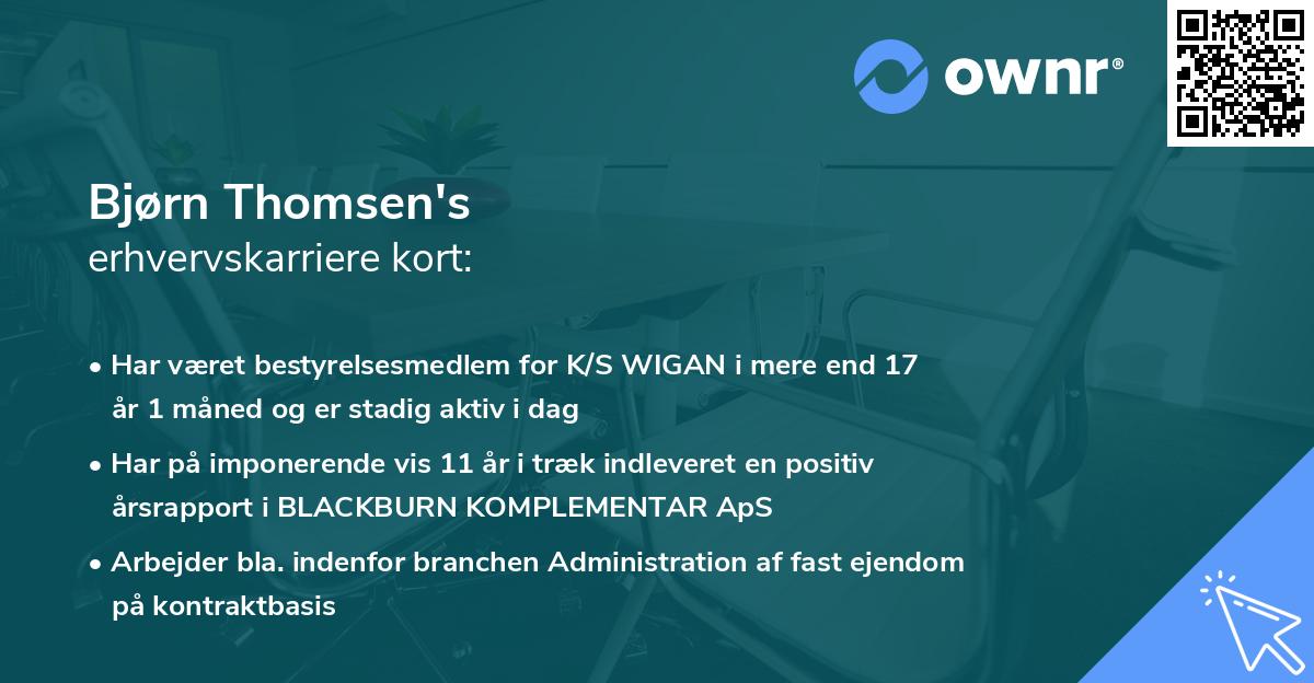 Bjørn Thomsen's erhvervskarriere kort