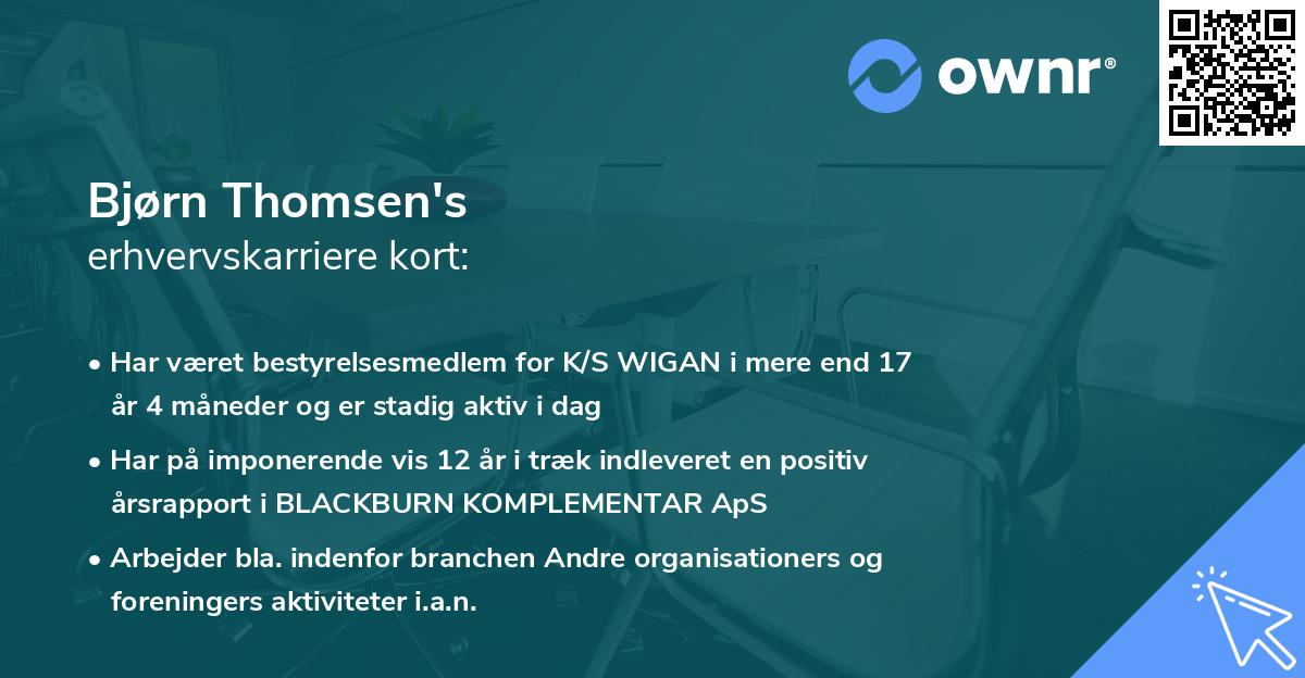 Bjørn Thomsen's erhvervskarriere kort