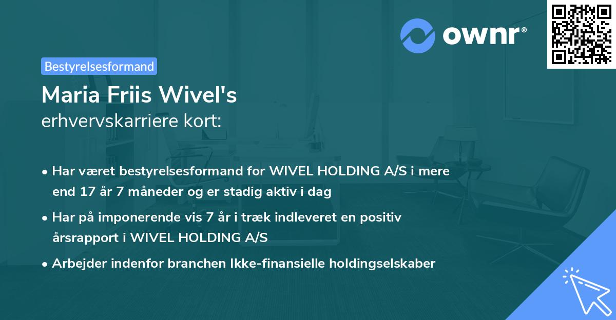 Maria Friis Wivel's erhvervskarriere kort