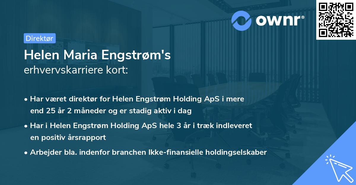 Helen Maria Engstrøm's erhvervskarriere kort