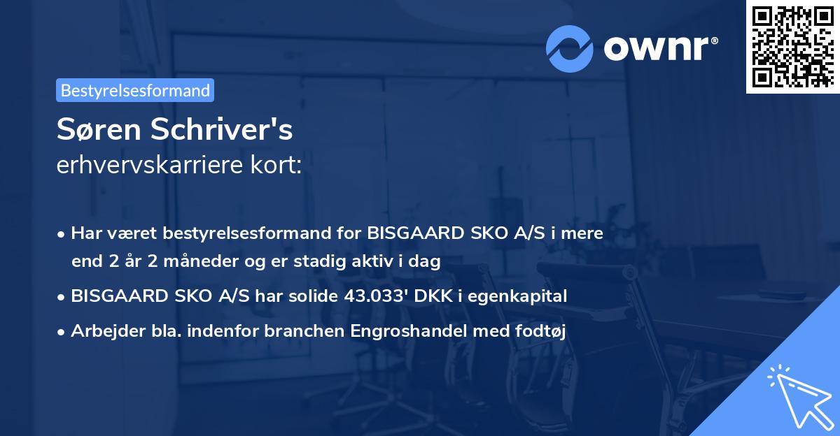 Søren Schriver's erhvervskarriere kort