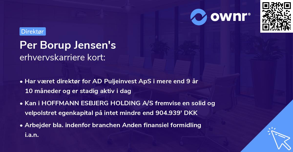 Per Borup Jensen's erhvervskarriere kort