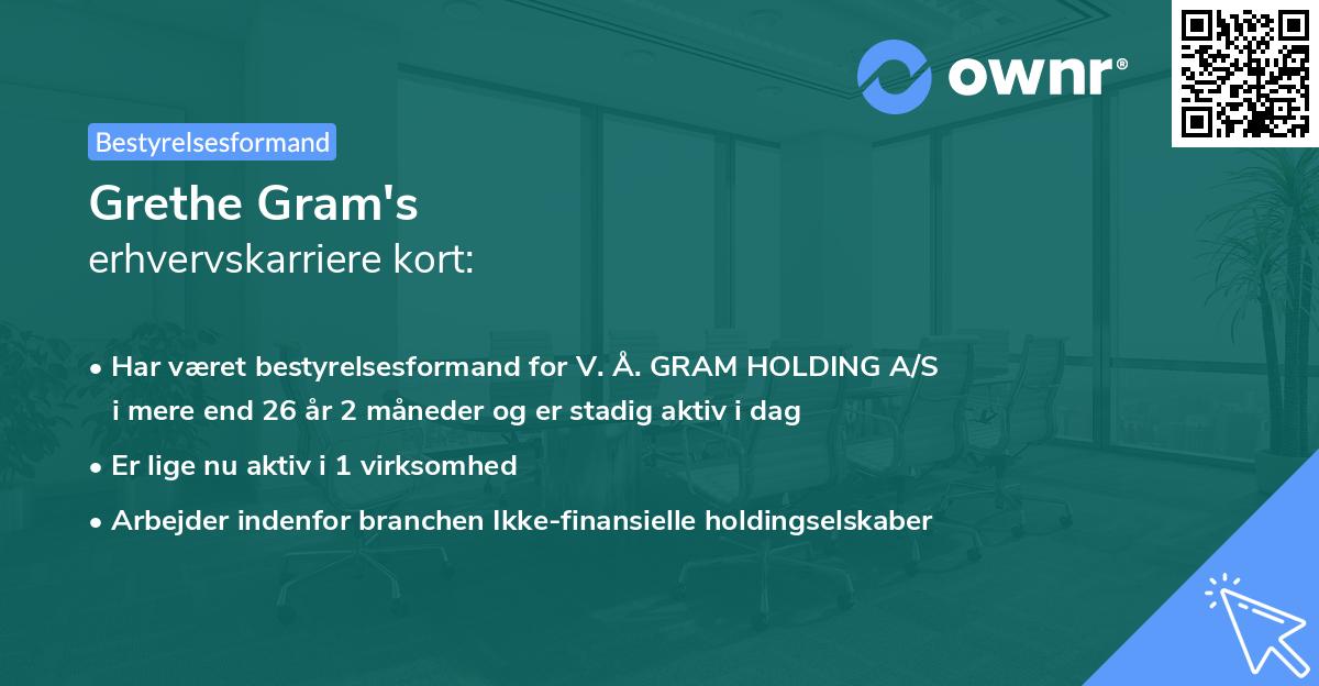 Grethe Gram's erhvervskarriere kort