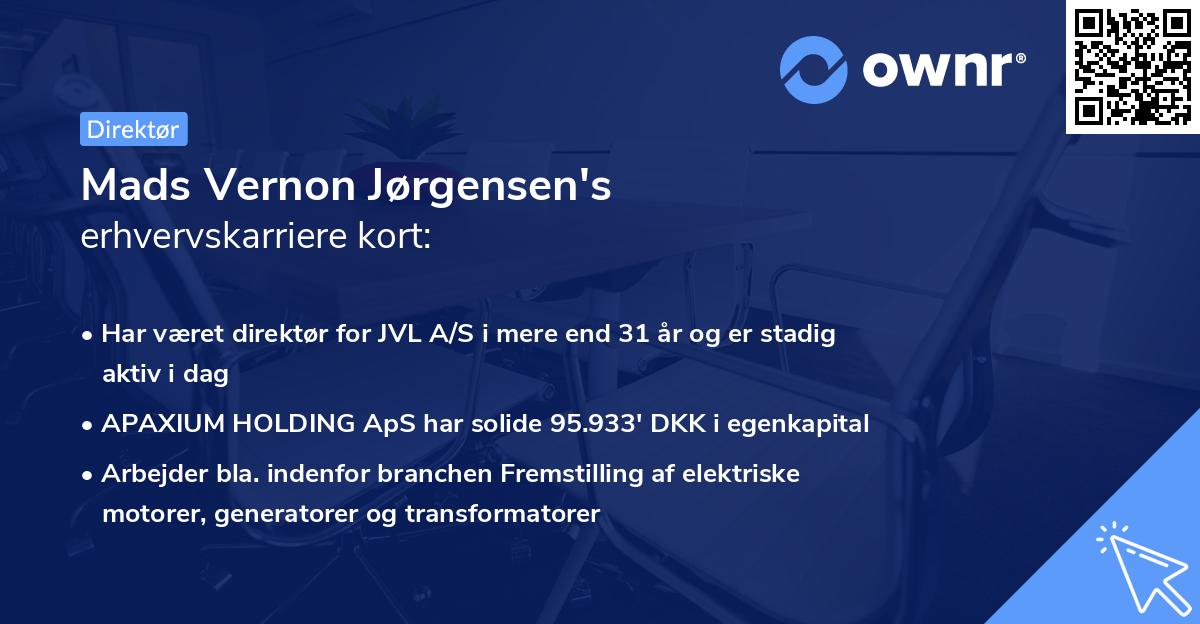Mads Vernon Jørgensen's erhvervskarriere kort