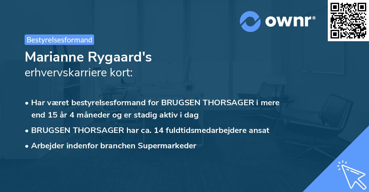 Marianne Rygaard's erhvervskarriere kort