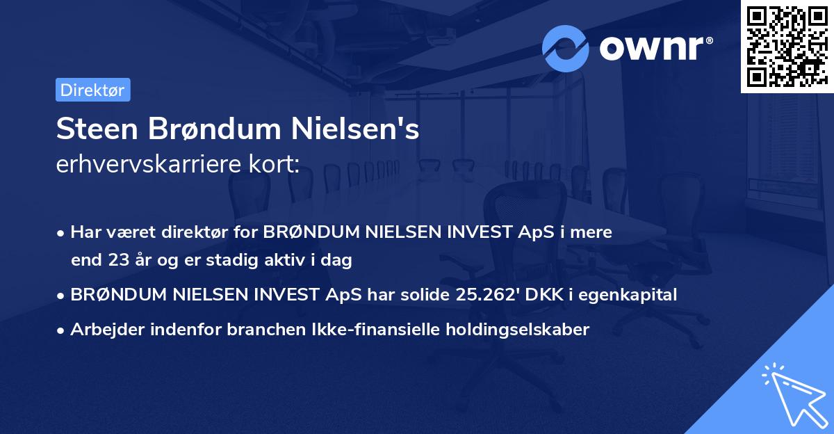 Steen Brøndum Nielsen's erhvervskarriere kort