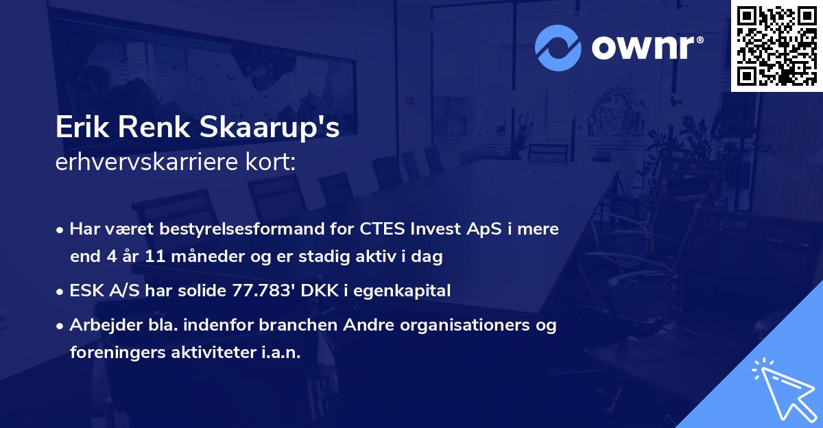 Erik Renk Skaarup's erhvervskarriere kort