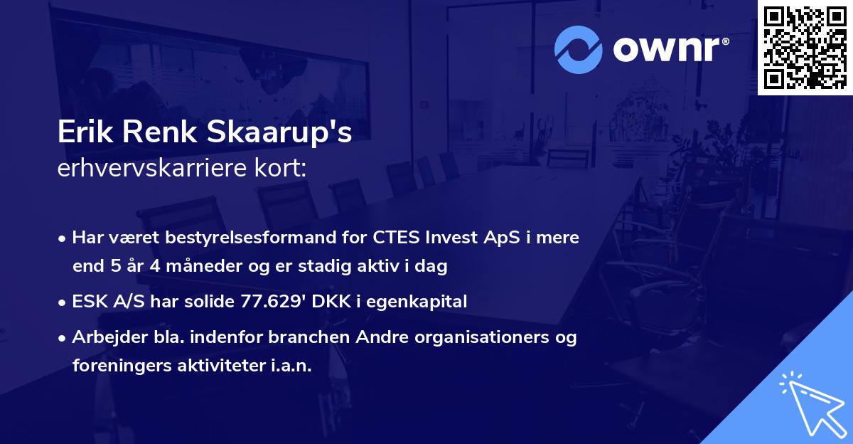 Erik Renk Skaarup's erhvervskarriere kort