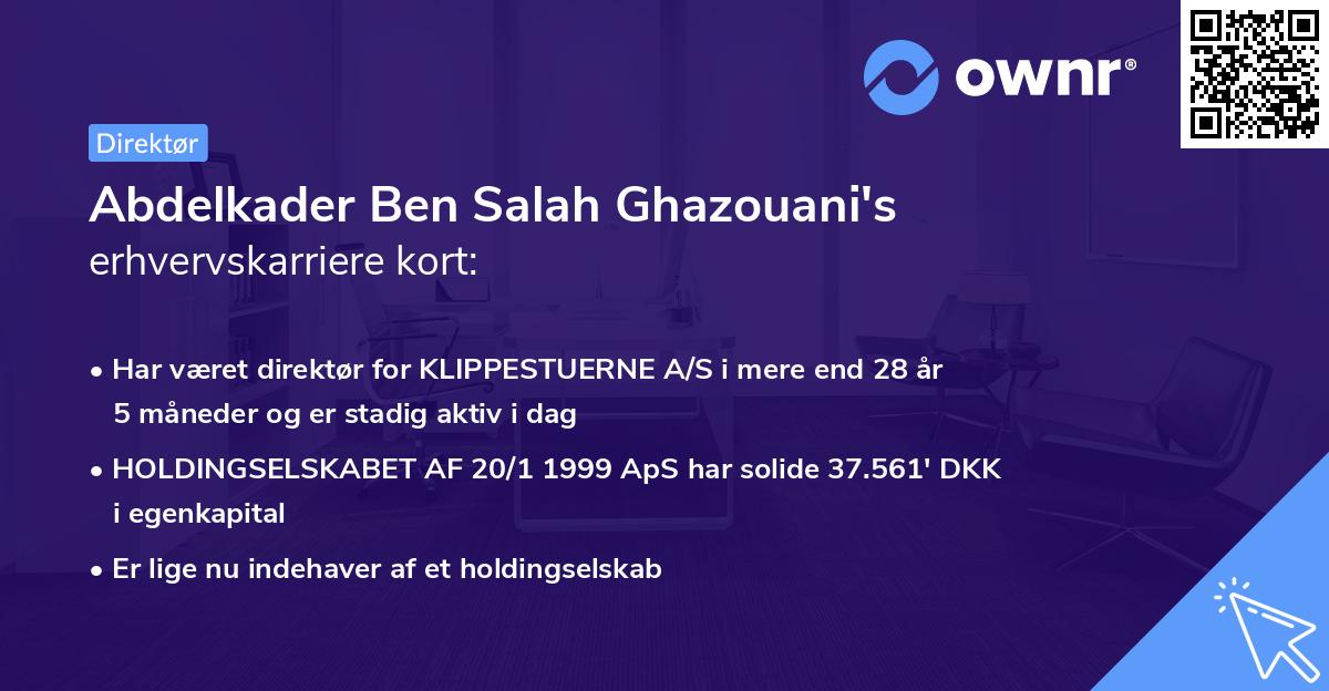 Abdelkader Ben Salah Ghazouani's erhvervskarriere kort