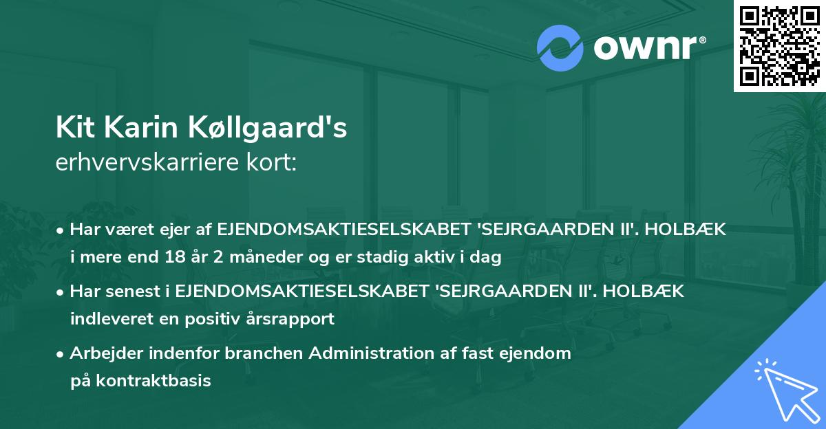 Kit Karin Køllgaard's erhvervskarriere kort