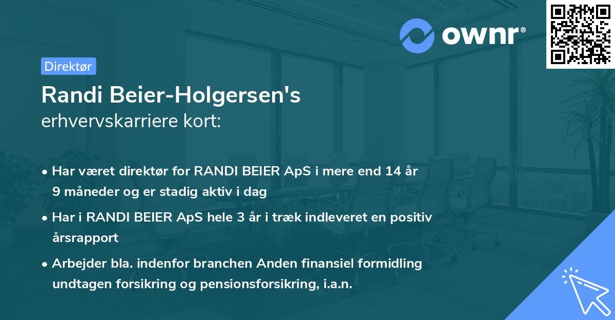 Randi Beier-Holgersen's erhvervskarriere kort