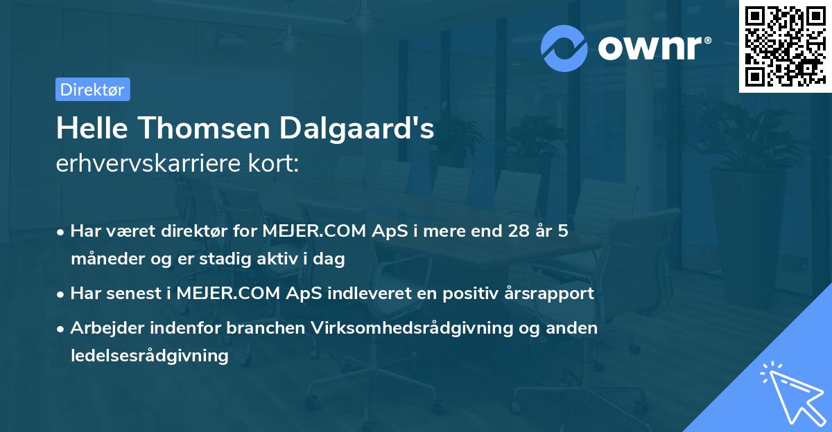 Helle Thomsen Dalgaard's erhvervskarriere kort