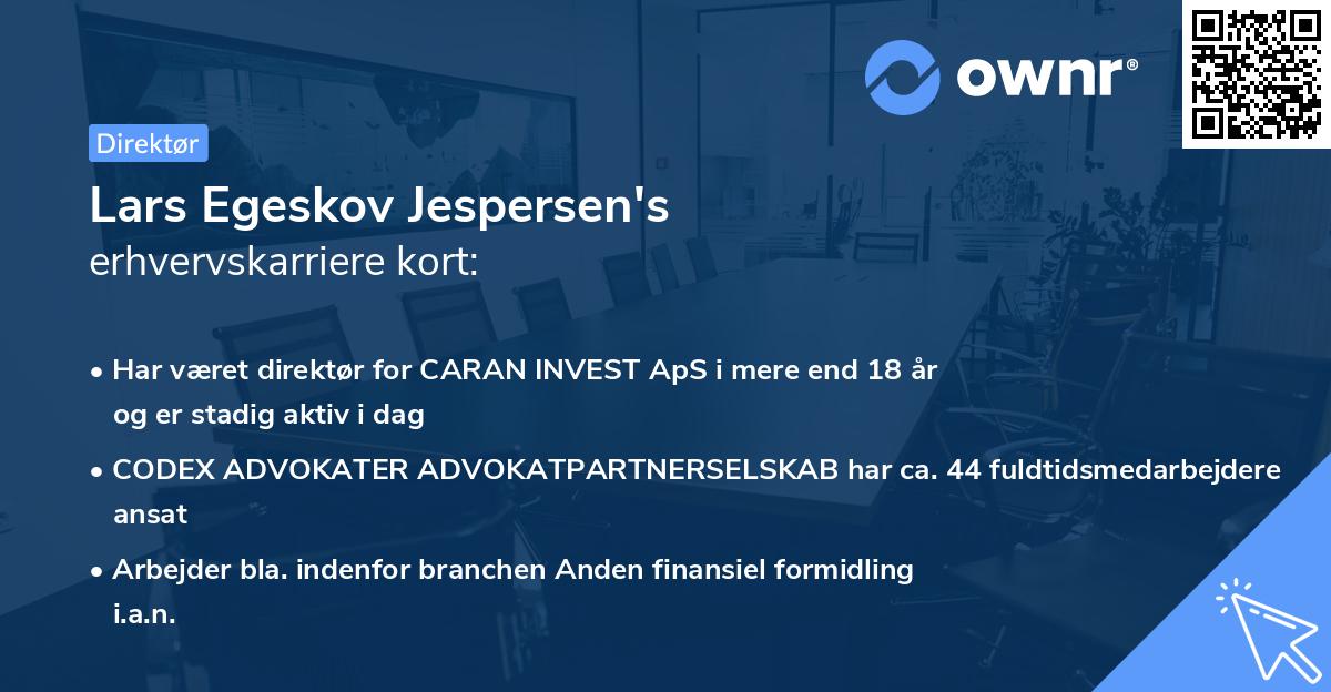 Lars Egeskov Jespersen's erhvervskarriere kort