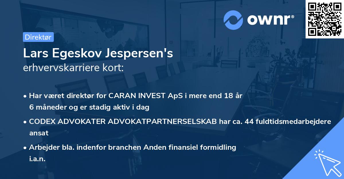 Lars Egeskov Jespersen's erhvervskarriere kort