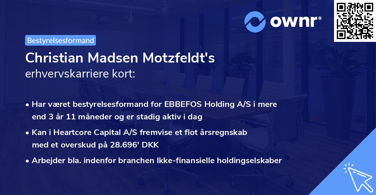 Christian Madsen Motzfeldt's erhvervskarriere kort
