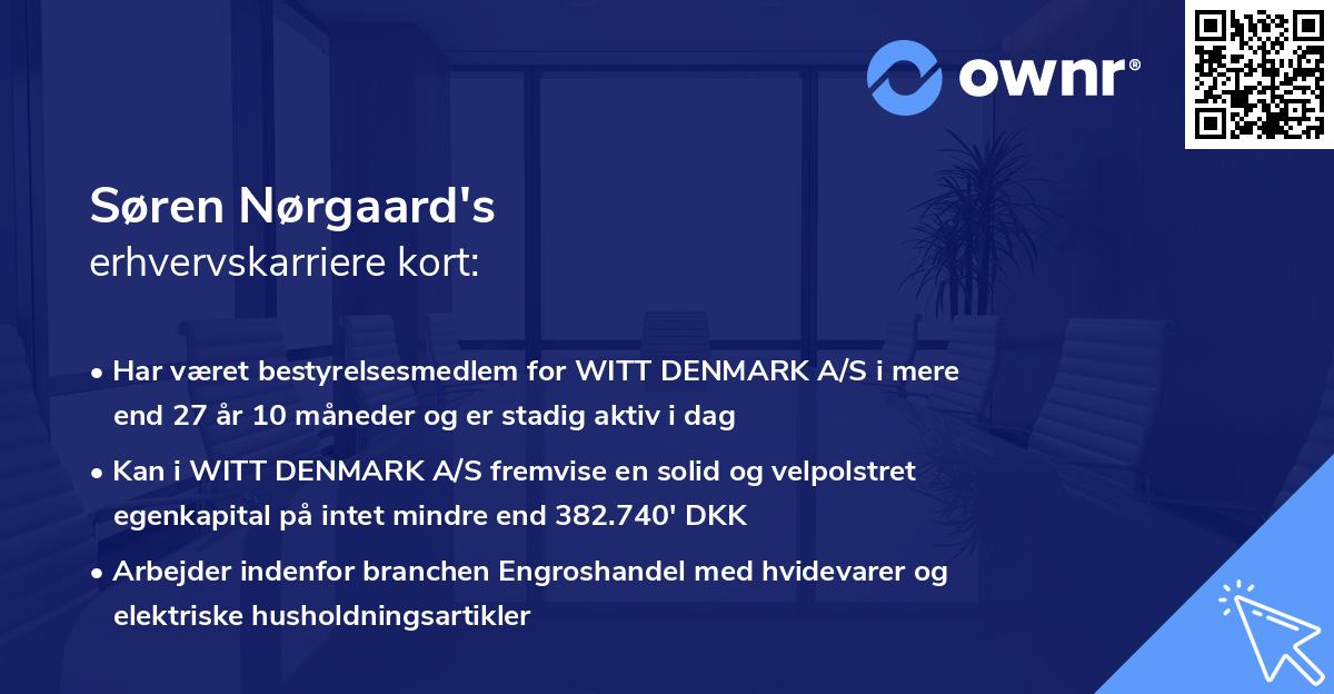 Søren Nørgaard's erhvervskarriere kort