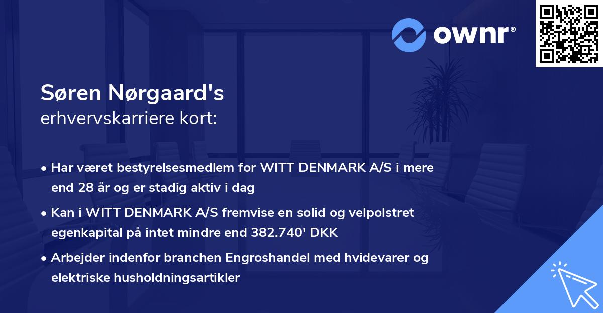 Søren Nørgaard's erhvervskarriere kort