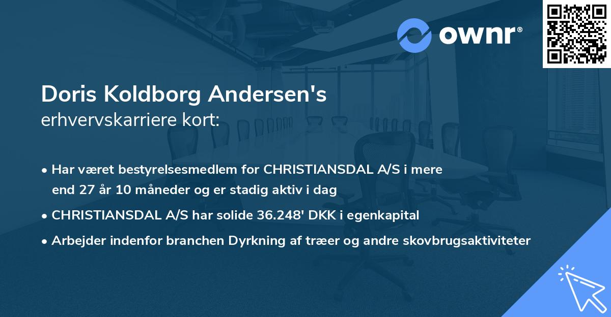 Doris Koldborg Andersen's erhvervskarriere kort