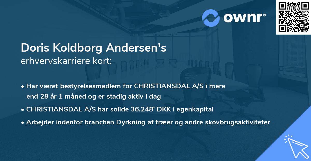 Doris Koldborg Andersen's erhvervskarriere kort