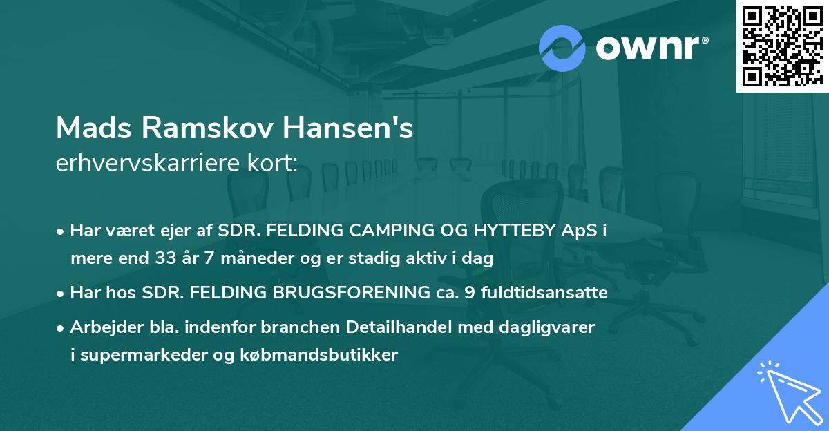 Mads Ramskov Hansen's erhvervskarriere kort