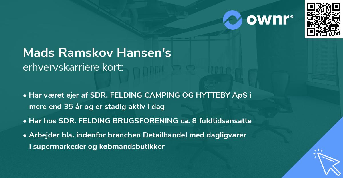 Mads Ramskov Hansen's erhvervskarriere kort