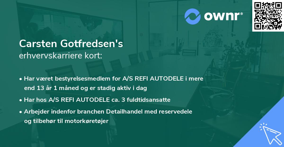 Carsten Gotfredsen's erhvervskarriere kort